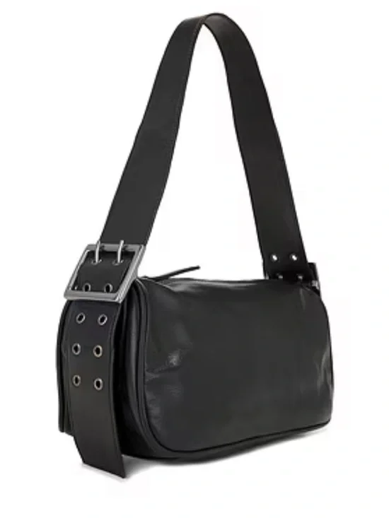 OS - NWT - Free People - Arm Candy - Black Leather Shoulder Bag - Picture 3 of 17